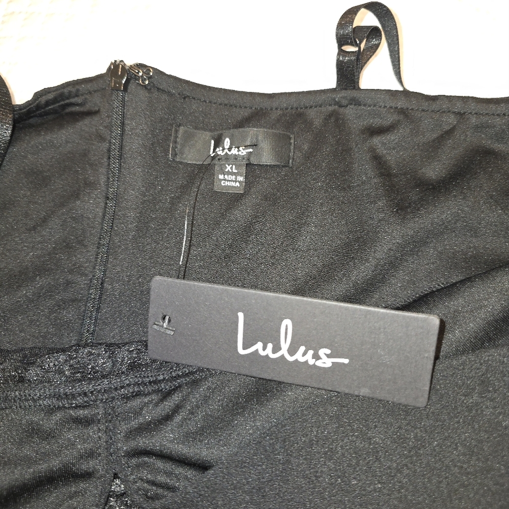 Lulu's Black Embroidered Mesh Lace Bodycon Dress Can't Deny It Size XL NWT - Picture 9 of 16